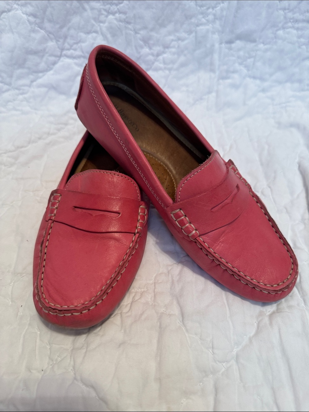 G.H. Bass & Co. Pink Leather Penny Loafers, Melissa